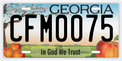 GA license plate CFM0075