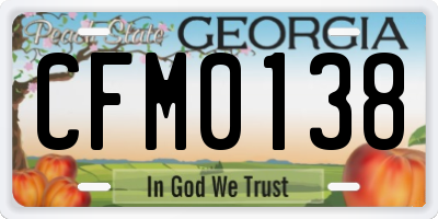 GA license plate CFM0138