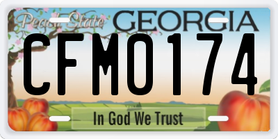 GA license plate CFM0174
