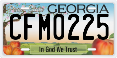 GA license plate CFM0225