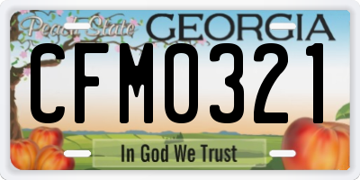 GA license plate CFM0321