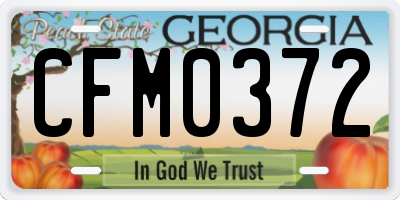 GA license plate CFM0372