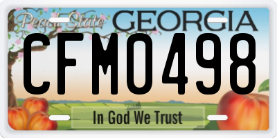 GA license plate CFM0498