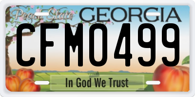 GA license plate CFM0499