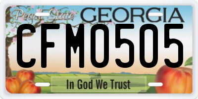 GA license plate CFM0505