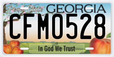 GA license plate CFM0528