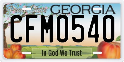 GA license plate CFM0540