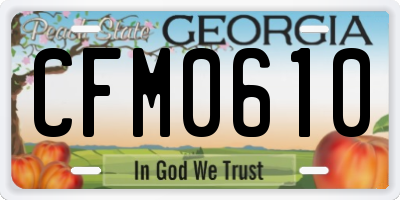 GA license plate CFM0610