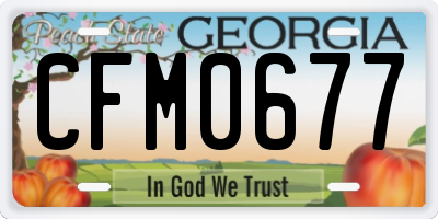 GA license plate CFM0677