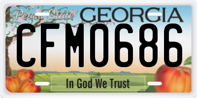 GA license plate CFM0686