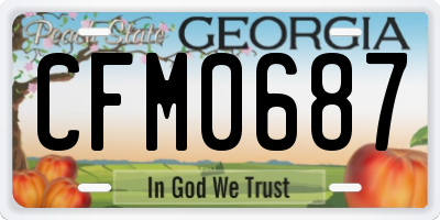 GA license plate CFM0687