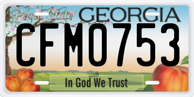 GA license plate CFM0753
