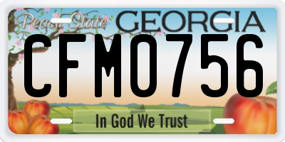 GA license plate CFM0756
