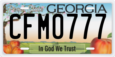 GA license plate CFM0777
