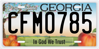 GA license plate CFM0785
