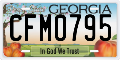 GA license plate CFM0795