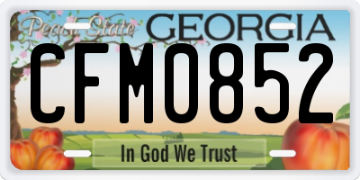 GA license plate CFM0852