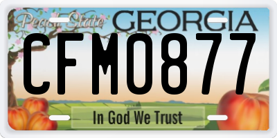 GA license plate CFM0877