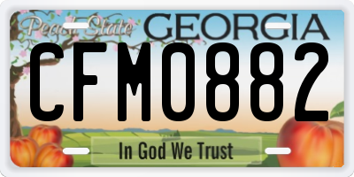 GA license plate CFM0882