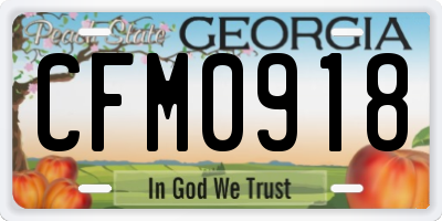 GA license plate CFM0918