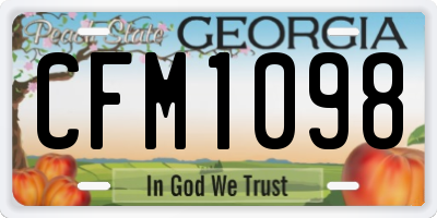 GA license plate CFM1098