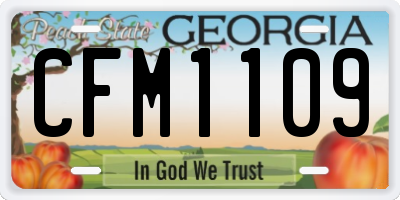 GA license plate CFM1109