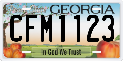 GA license plate CFM1123