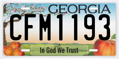 GA license plate CFM1193