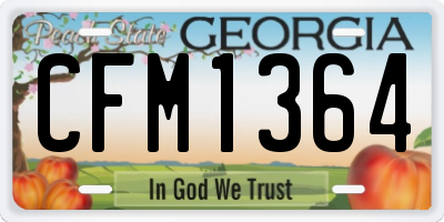GA license plate CFM1364