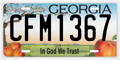 GA license plate CFM1367