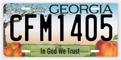 GA license plate CFM1405