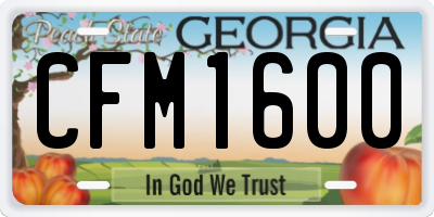 GA license plate CFM1600