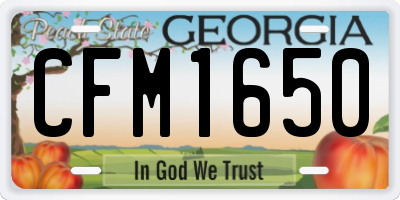 GA license plate CFM1650