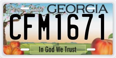 GA license plate CFM1671