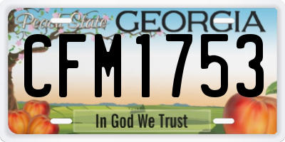 GA license plate CFM1753