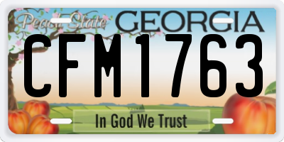 GA license plate CFM1763
