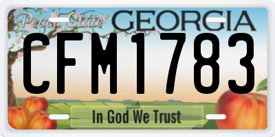 GA license plate CFM1783