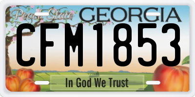 GA license plate CFM1853