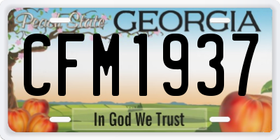 GA license plate CFM1937