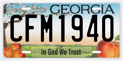GA license plate CFM1940