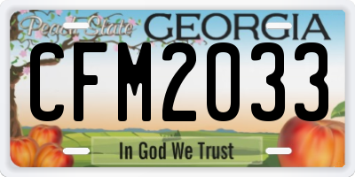 GA license plate CFM2033