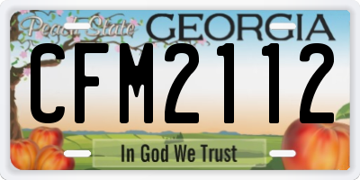 GA license plate CFM2112