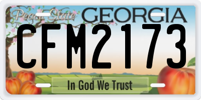 GA license plate CFM2173