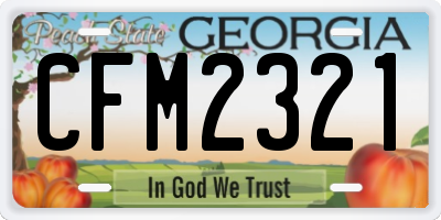 GA license plate CFM2321