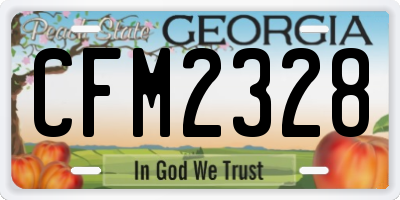 GA license plate CFM2328