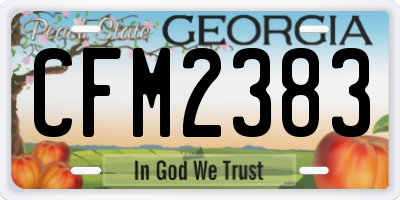 GA license plate CFM2383