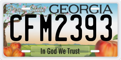 GA license plate CFM2393