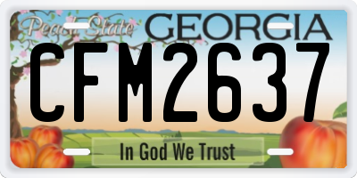 GA license plate CFM2637