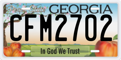 GA license plate CFM2702