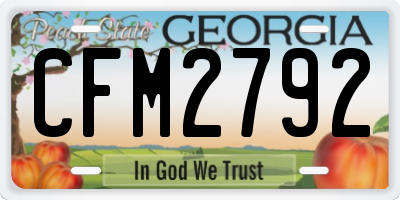 GA license plate CFM2792